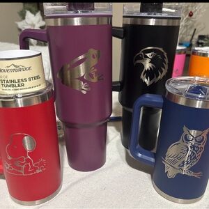 Stainless Steel Tumbler Set - Red, Purple, Black
